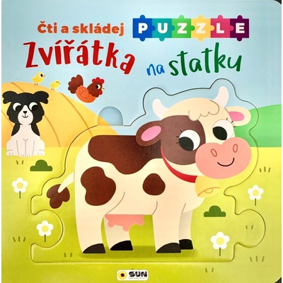 Zvířátka na statku Čti a skládej puzzle