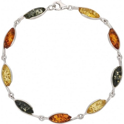 JKB Jewel stříbrný dámský náramek s přírodními jantary Amber
