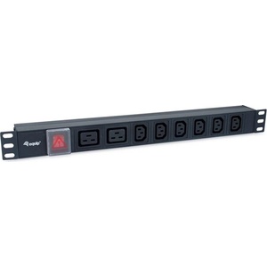 Equip Мрежова разпределителна кутия Equip - 333316 (C20, 6x C13 + 2x C19 , Rack 1U, 1, 8 м кабел, черна) (333316)