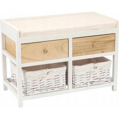 Shabby Chic COU5064/N 4Z a lavicí 34x69x47cm bílá