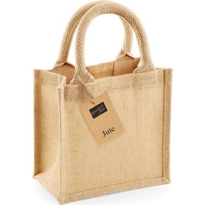 Westford Mill Jutová mini dárková taška WM411 Natural 20 x 20 x 12 cm