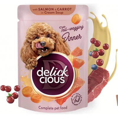 Delickious Proužky s lososem a mrkví v krémové omáčce 85 g
