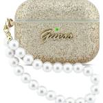 Guess Glitter Pearl Strap кейс за AirPods Pro 3 златен (GUAP3GLGPSD)