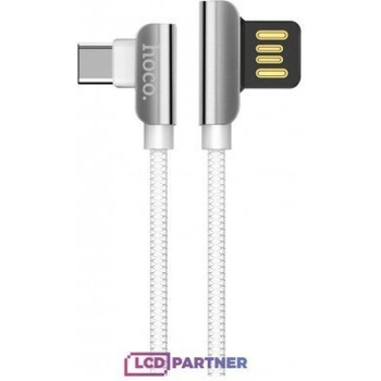 Data кабел Hoco U42 exquisite steel type-c charging data cable- Бял