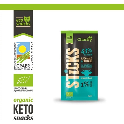 Cherky BIO tyčky černý česnek a shiitake 25 g