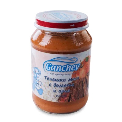 Ганчев пюре Телешко месо с домати и ориз