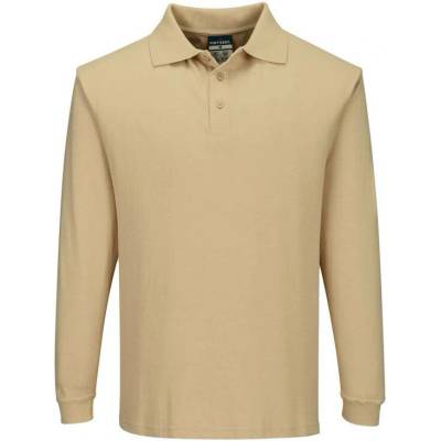 Portwest Polokošile Flame Resistant Anti-Static FR10 dlouhý rukáv S Hnědá světlá