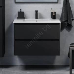 Bath Deluxe Шкаф за баня с мивка MOLDE, 80 x 55 x 46 см, черен (BT0142)