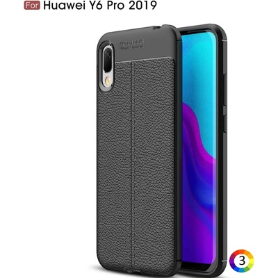 Huawei Y6 Pro (2019) Удароустойчив Litchi Skin Калъф и Протектор