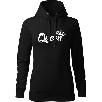 DRAGOWA дамски суитшърт с качулка, Queen, черен, 320г/м2 (5888)