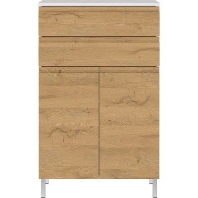 Germania Бял нисък шкаф за баня в дъб 60x97 cm Torrance - Germania (4332-559)