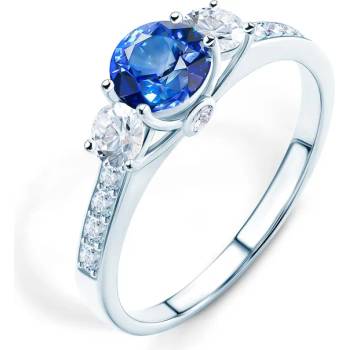 Image 1 of SAVICKI Годежен пръстен Dream: бяло злато, син сапфир