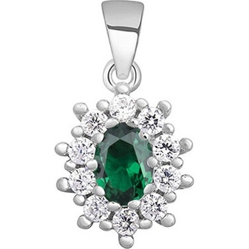 Olivie Strieborný smaragdový prívesok 4347