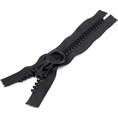Kostěný zip extra velký No 20 délka 25 cm, střední, černá