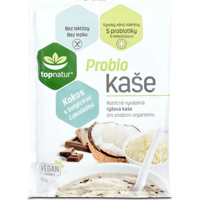 Topnatur Probio kaša kokos s belgickou čokoládou 60 g