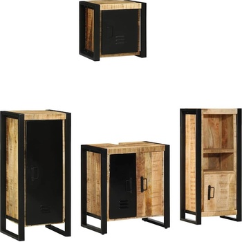 vidaXL Комплект мебели за баня с чекмедже 4 pcs Солидно мангово дърво (3305640)