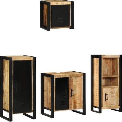 vidaXL Комплект мебели за баня с чекмедже 4 pcs Солидно мангово дърво (3305640)