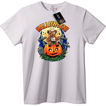 NOONEBRAND Тениска Плюшено Мече с Тикви за Хелоуин - 2XL, White