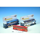 Mikro Autobus 19 cm kov zpětný chod na baterie se světlem a zvukem