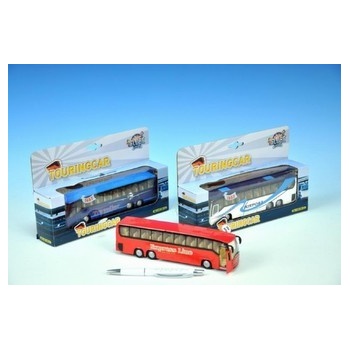 Mikro Autobus 19 cm kov zpětný chod na baterie se světlem a zvukem