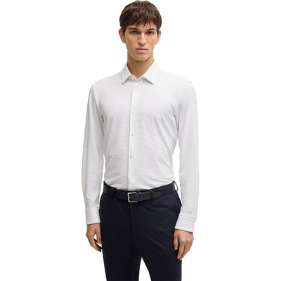 HUGO BOSS Риза с дълъг ръкав Boss Men's Hank S Kent Long Sleeve Oxford Shirt - White