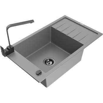 Mexen Elias гранитна мивка с 1 отделение с отцедник и кухненски смесител (6511-71-670300-70-B)