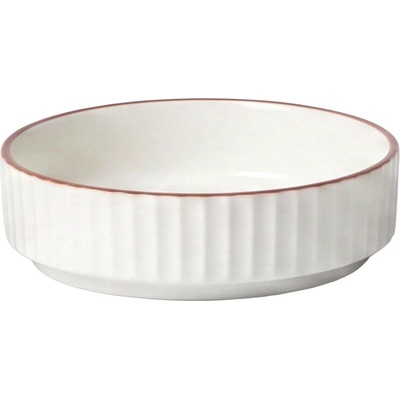 Clay Keramická mistička Gusto pískový mat s hnědou linkou 10 cm