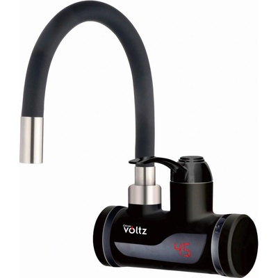 Нагревател за вода Oliver Voltz OV57100I, За стена, 3300W, 30-60C, Гъвкав силиконов маркуч, IPX4, Черен (OV57100I)