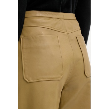 Stand Studio Кожен панталон Stand Studio Rowena в зелено с широка каройка, със стандартна талия 66529-7870 (66529.7870)