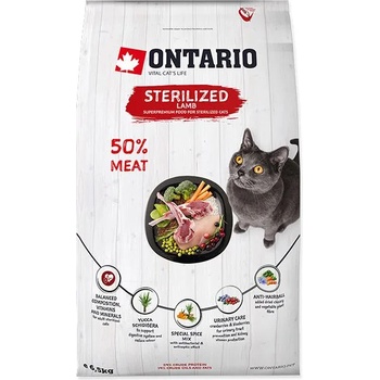 ONTARIO Cat Sterilised Lamb 6, 5 кг