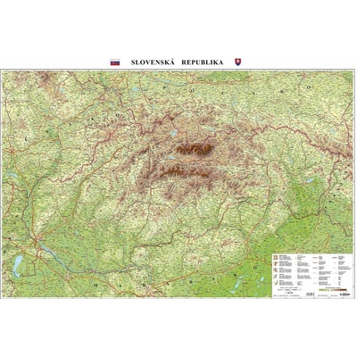 Slovensko všeobecnozemepisná mapa 1: 400 000 lamino+ lišta BB Kart