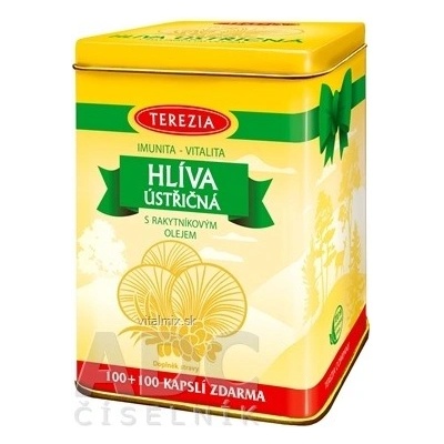 Terezia Hlíva ústřIčná s rakytníkovým olejem v plechovce Vánoce 2017 200 kapslí