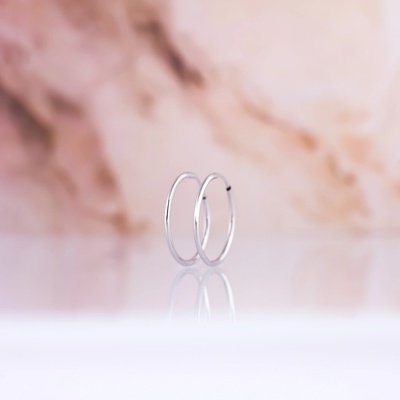 Lillian Vassago klasické celozlaté kruhové náušnice LLV31-GER007 biela