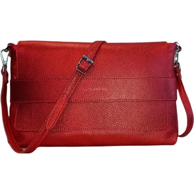 My Love bag kožená crossbody přes rameno metalíza červená