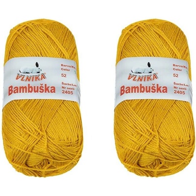 Bellatex SET 2ks - Příze BAMBUŠKA Žlutá 50 g, 205 m