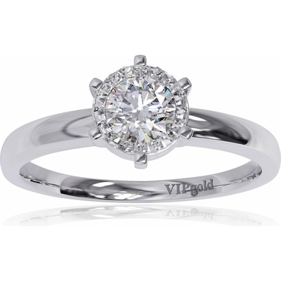VIPgold Zásnubný prsteň s briliantmi z bieleho zlata R330 63799