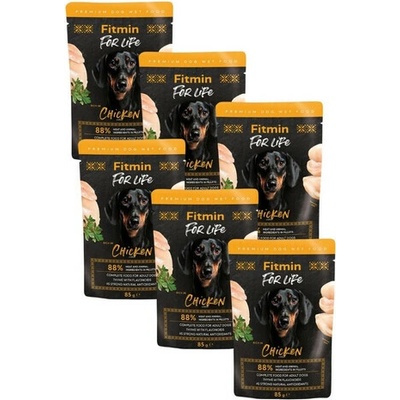 Fitmin For Life Dog Adult Chicken kuře s bylinkami v omáčce 6 x 85 g