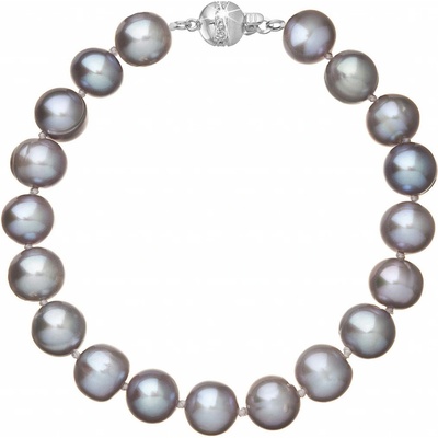 Pavona perlový náramek z říčních perel se zapínáním z bílého 14 karátového zlata 823010.3/9266B grey