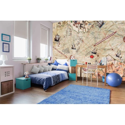 DIMEX ART Самозалепваща се флизелинова фототапета карта на пири рейс 375 x 250 см