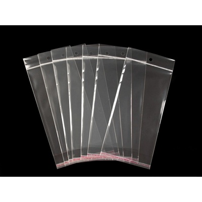 Prima-obchod PP sáček s lepicí klopou a závěsem 11x20 cm transparent 100 ks