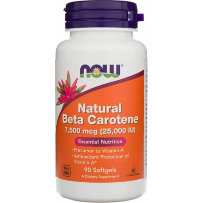 Now Foods Beta Karoten Vitamín A 25000 iu 90 kapslí