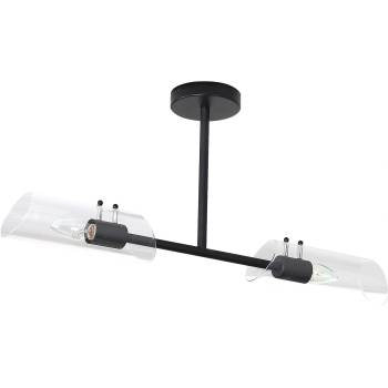 Rábalux Teodoro, indoor ceiling lamp, black metal lamp with transparent glass shade, E14 2xMAX12W, L73cm, shade: H27cm, D8cm, la (75028)