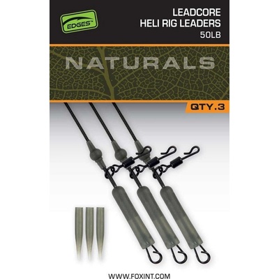 Fox Montáž Naturals Leadcore Heli Rig Leaders 75cm 50lb 3ks – Sleviste.cz