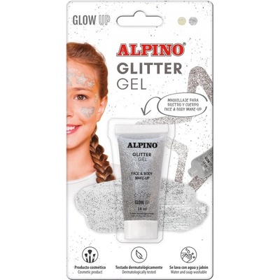 Alpino trblietavý gél na tvár a teľo metalická strieborná 14ml