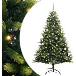 vidaXL Изкуствен коледен дърво с панти 150 LEDs Зелено 150 cm PVC и PE (3395984)