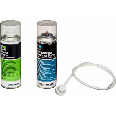 ERRECOM pěnový čistič výparníku + čistič klimatizace a interiéru, sprej 200 ml+200 ml, máta