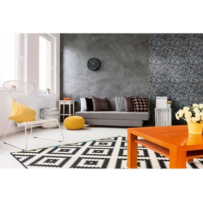 DIMEX ART Луксозна флизелинова тапета черно-бял флорален абстракт