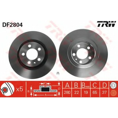 Brzdový kotouč TRW DF2804 přední levý nebo pravý