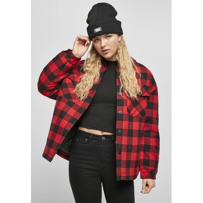 Urban Classics Дамска риза в червено и черно от Urban Classics Ladies Flanell Padded Overshirt UB-TB4007-02374 - Червен, размер S