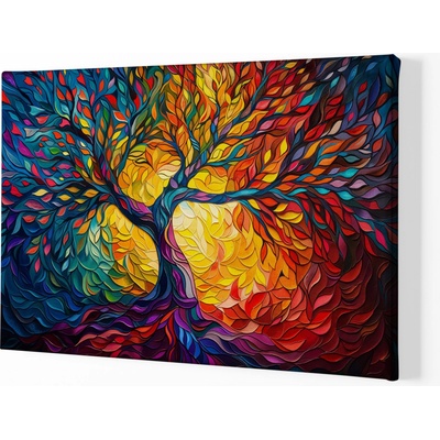Obraz na plátně - Strom života Listy do větru FeelHappy.cz Velikost obrazu (šířka x výška): 120 x 80 cm
